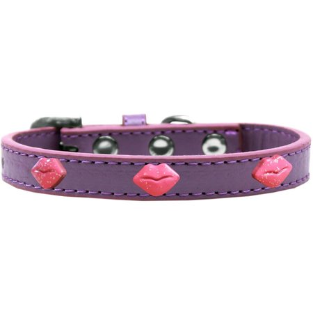 PET PAL Pink Glitter Lips Widget Dog CollarLavender Size 10 PE770798